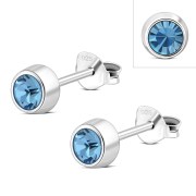 Topaz CZ Silver Stud Earrings, e426st
